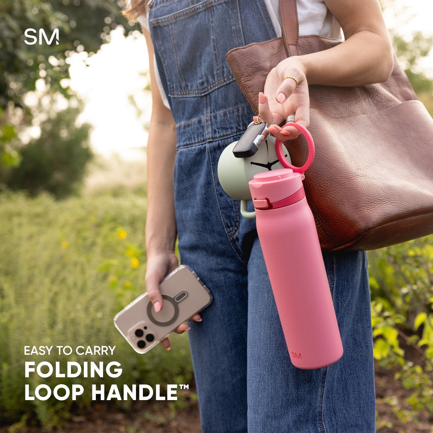 Simple Modern Mesa Loop Water Bottle with Straw | 24oz Cup Holder Friendly Insulated Stainless Steel Bottles for Travel, Sports and School | Tortoise